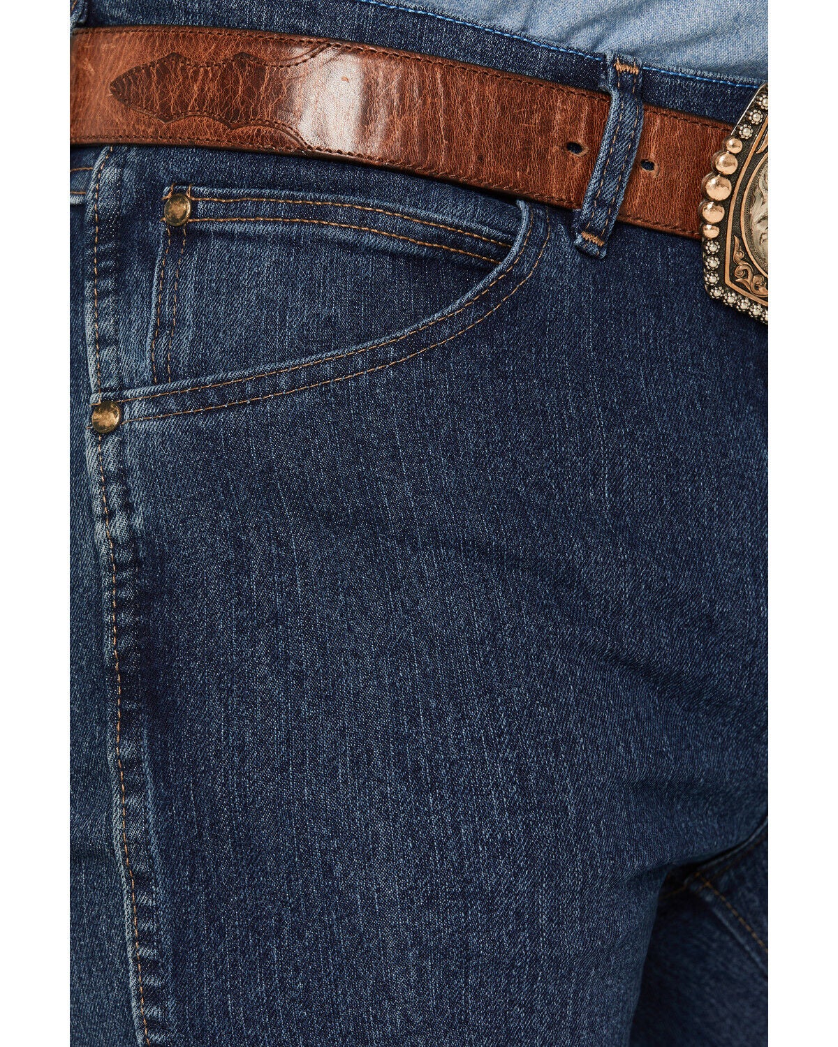 Image #2 - Wrangler Men's Midnight Rinse Premium Performance Cowboy Cut Slim Stretch Denim Jeans, Indigo, hi-res