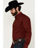 Image #2 - George Strait by Wrangler Men's Solid Long Sleeve Button-Down Western Shirt, Red, hi-res
