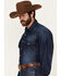 Image #2 - Cinch Men's Denim Long Sleeve Western Snap Shirt, Indigo, hi-res