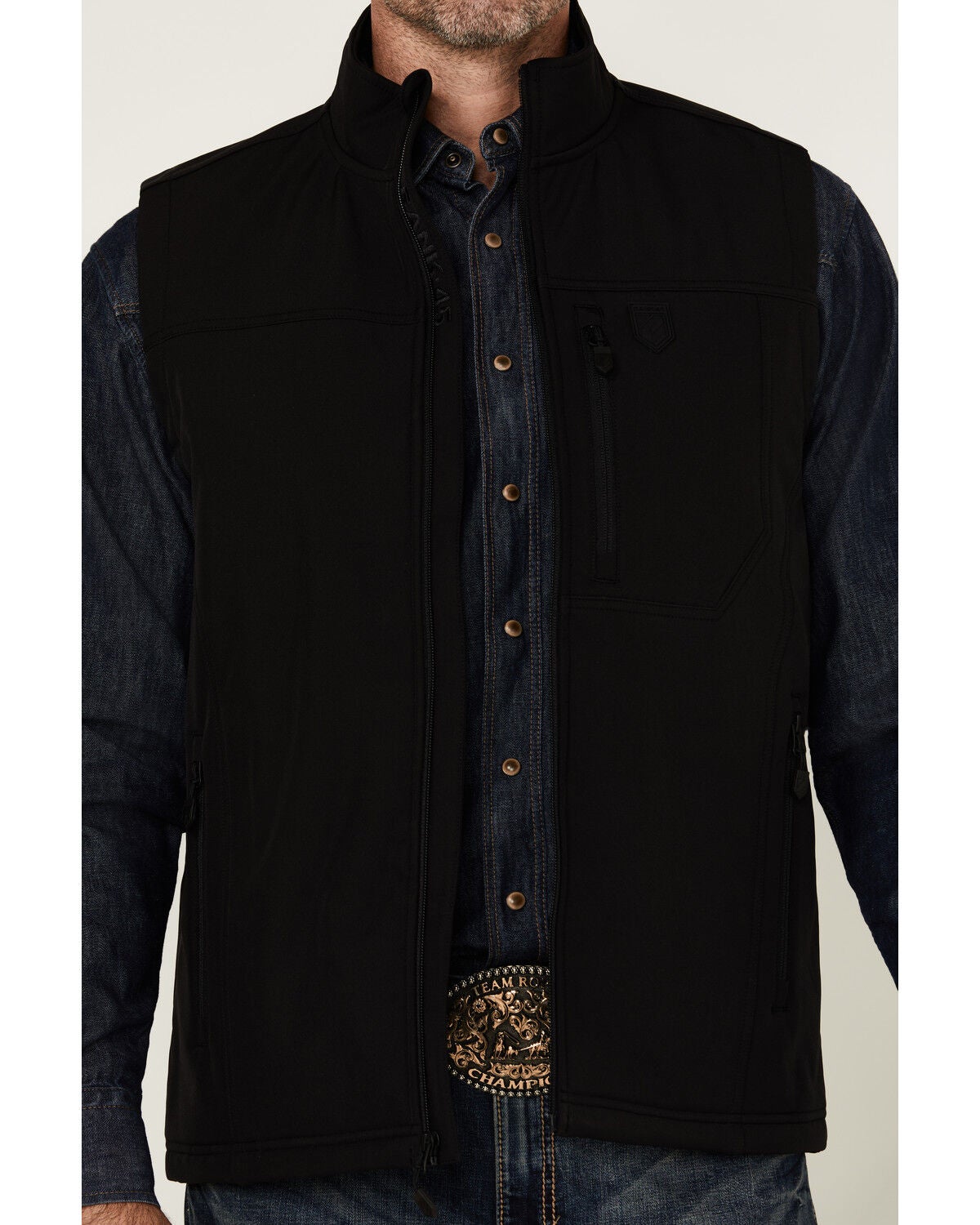 Image #3 - RANK 45&reg; Men's Hadwick Softshell Vest - Big, Black, hi-res