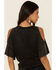 White Crow Women's Night Rainbow Dolly Quote Cold Shoulder Top, Black, hi-res