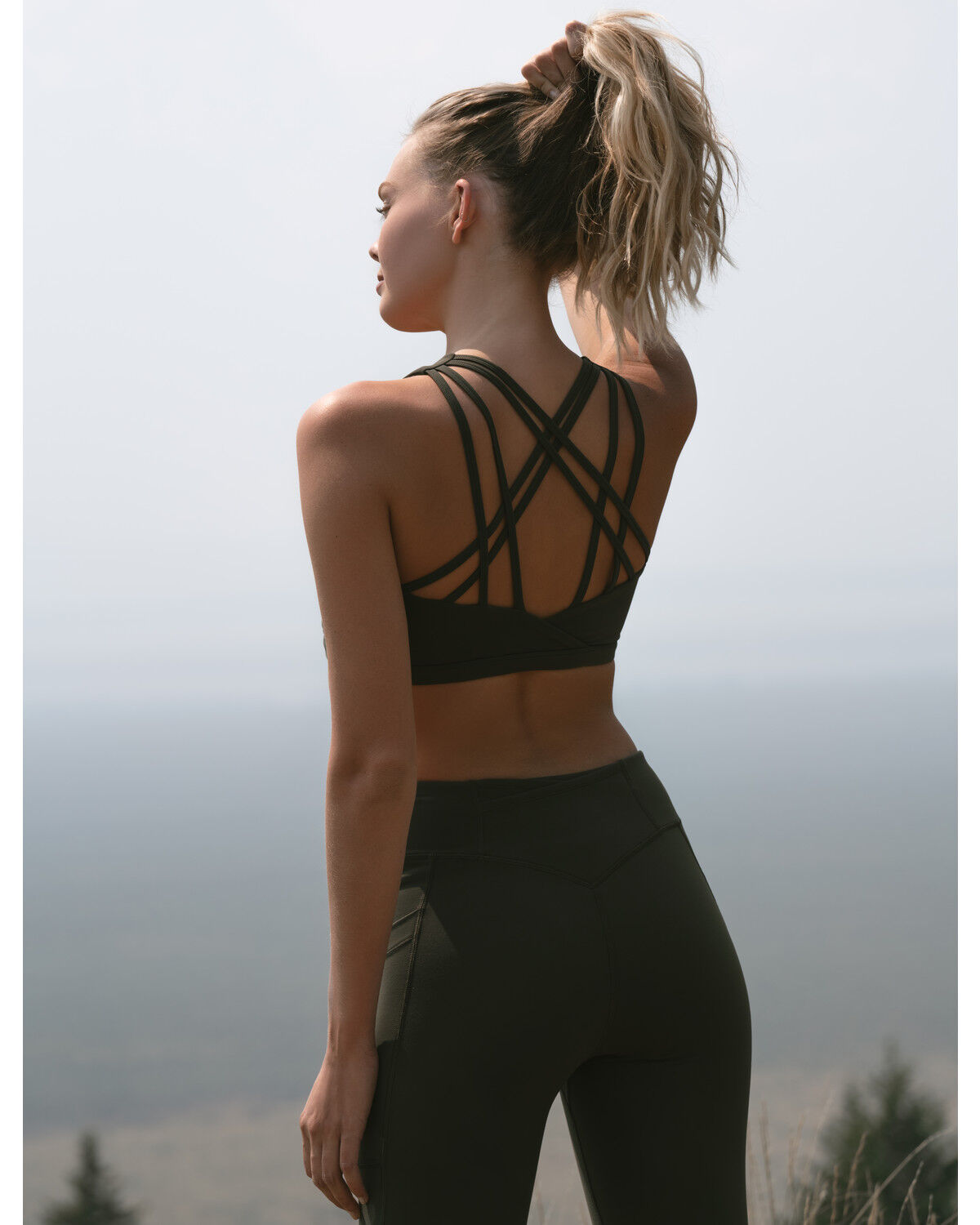Image #1 - Idyllwind Women's Liberty Athleisure Sports Bra, Dark Green, hi-res