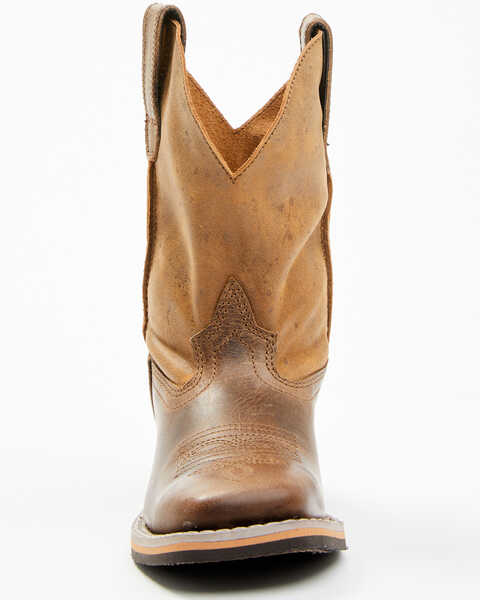 Smoky Mountain Boys' Waylon Western Boots - Broad Square Toe, Distressed Brown, hi-res