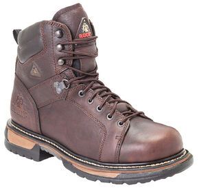 Rocky Ironclad Waterproof Lace-to-Toe Work Boots - Round Toe, Copper, hi-res