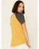 Cut & Paste Women's American Rodeo Graphic Contrast Short Sleeve Raglan Tee , Dark Yellow, hi-res