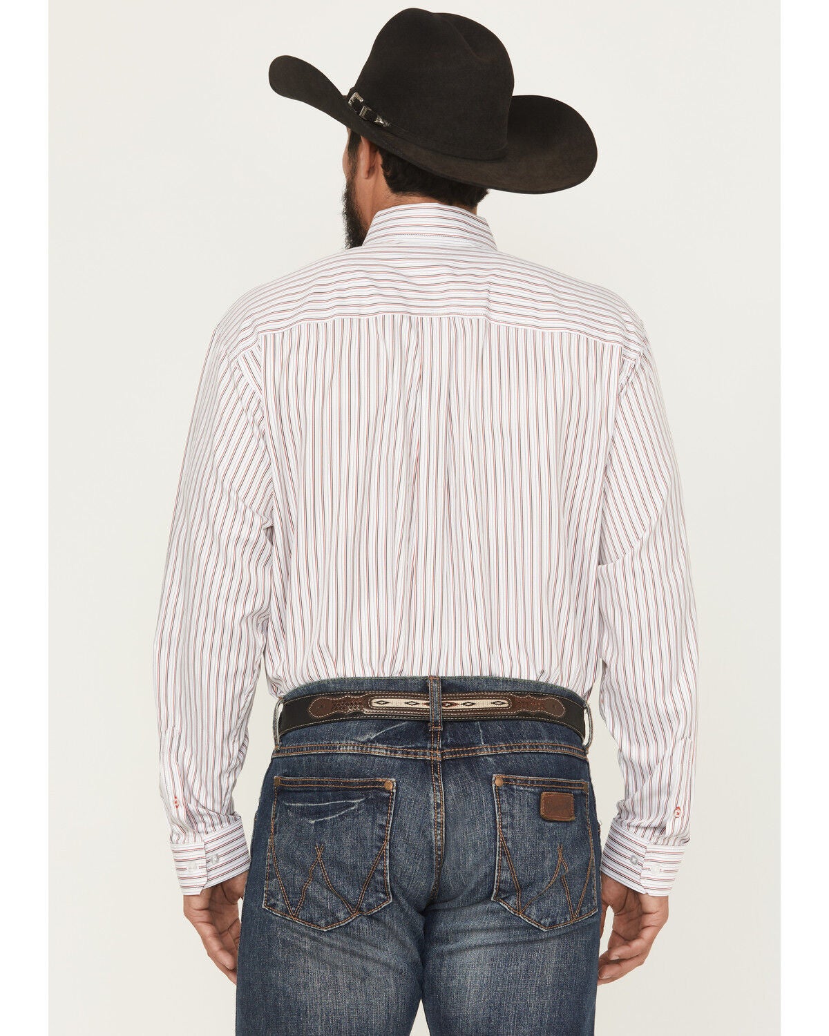 Image #4 - Cinch Men's Striped Print Tencel Long Sleeve Button-Down Western Shirt, White, hi-res