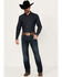 Image #1 - Cinch Men's Grant Dark Wash Relaxed Bootcut Performance Stretch Jeans, Dark Wash, hi-res