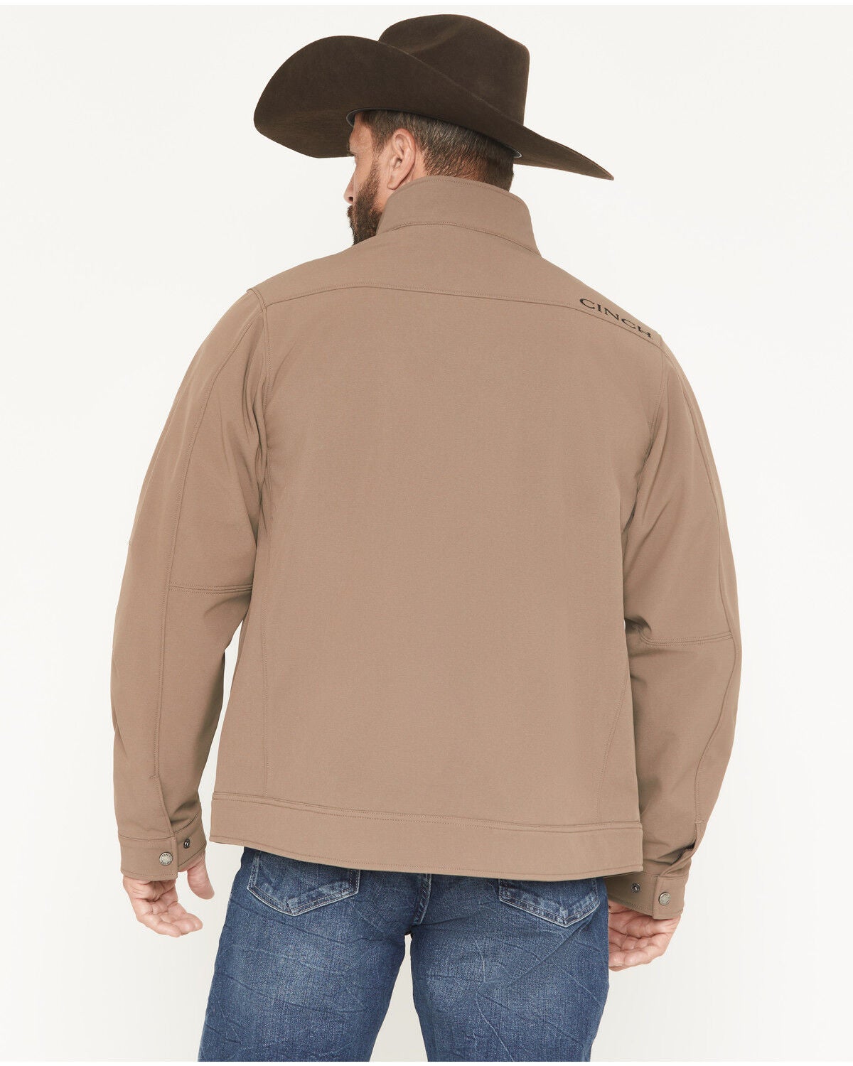 Image #4 - Cinch Men's Bonded Concealed Carry Softshell Jacket, Brown, hi-res