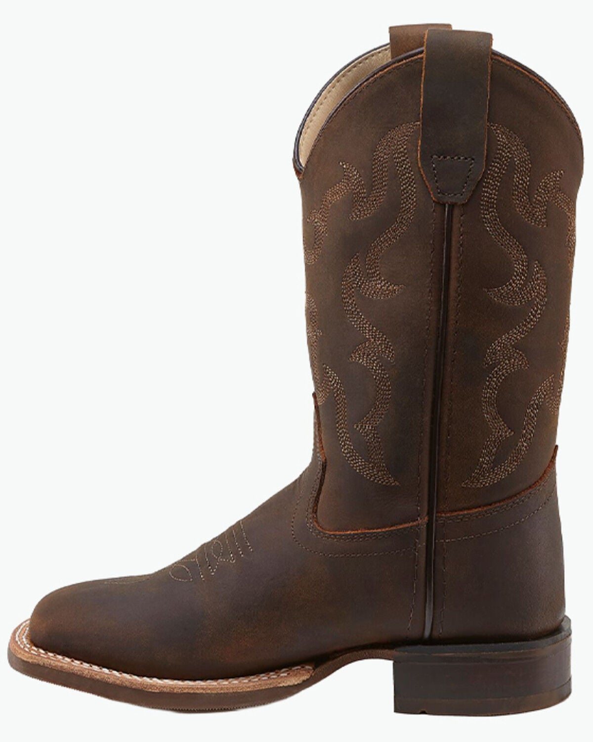 Image #3 - Old West Little Boys' Western Boots - Broad Square toe, Brown, hi-res