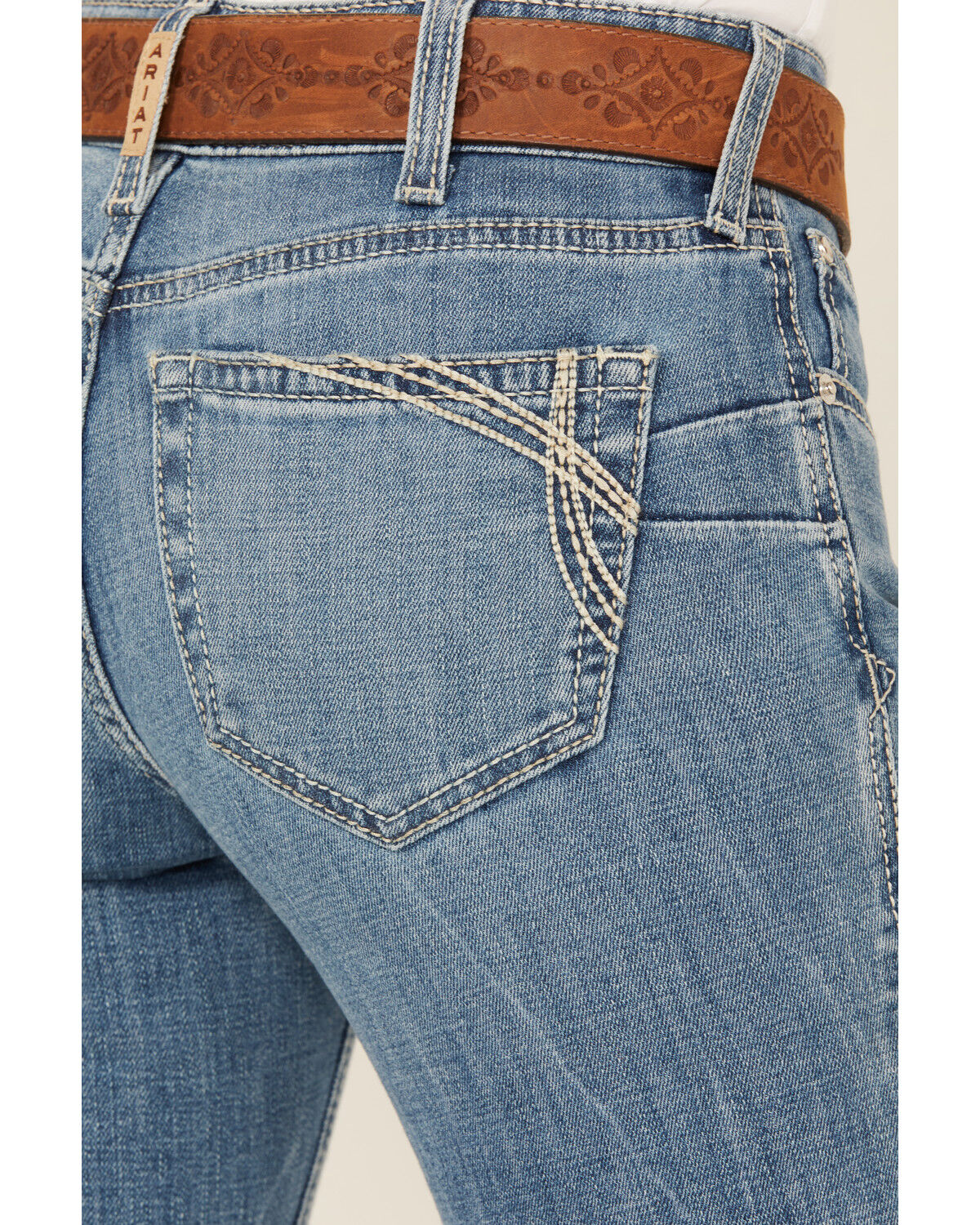 Image #2 - Ariat Women's Naz Medium Wash Perfect Rise Bootcut Stretch Denim Jeans, Medium Wash, hi-res