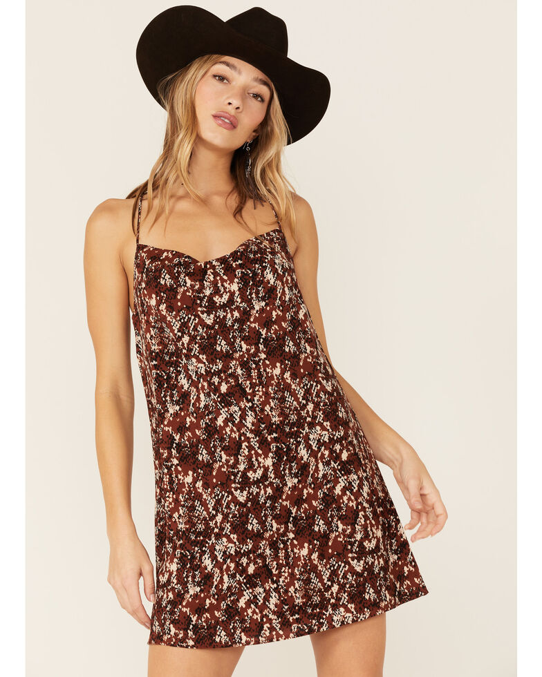 Very J Women's Rust Slip Dress, Rust Copper, hi-res