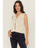 Image #1 - Shyanne Women's Tie-Front Crochet Sweater Vest, Ivory, hi-res