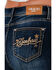 Image #3 - Grace in LA Women's Dark Wash High Rise Howdy Pocket 32" Straight Stretch Denim Jeans, Dark Wash, hi-res