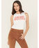 Image #1 - Girl Dangerous Women's Cowboy Wanted Graphic Tank Top, White, hi-res