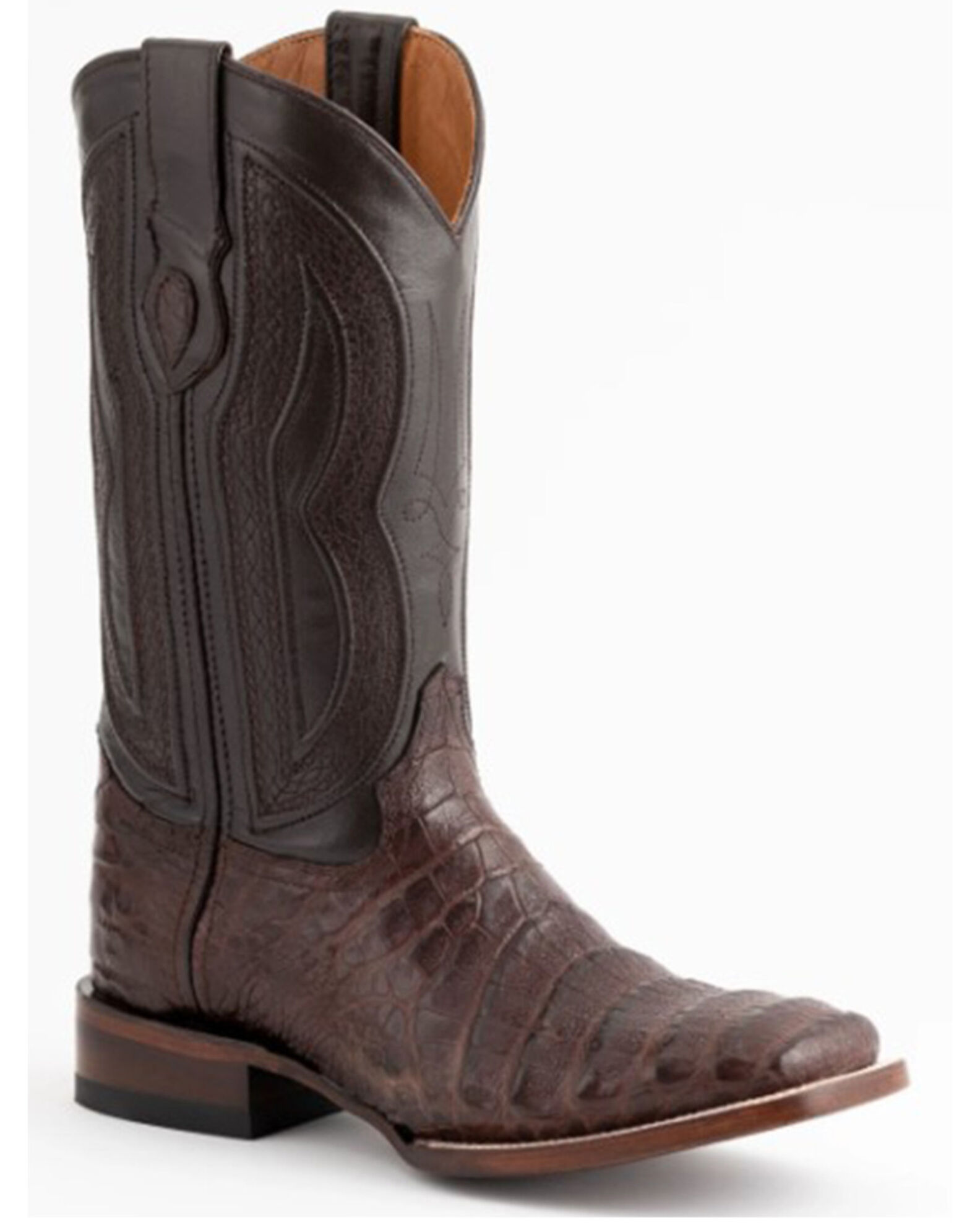 Ferrini Men s Caiman Belly Western Boots Broad Square Toe