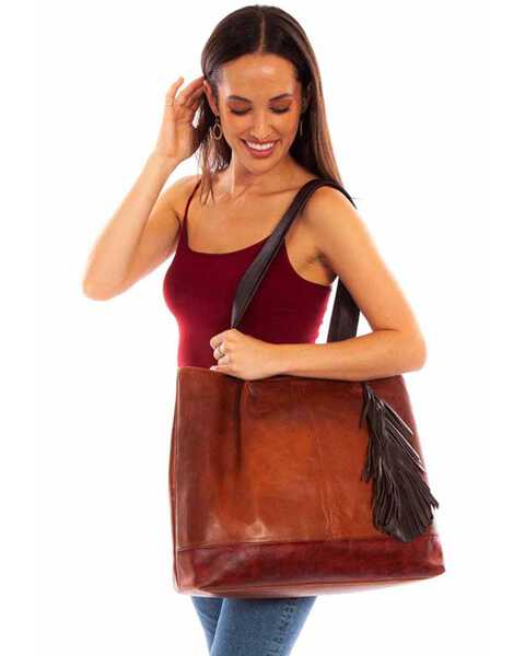 Scully Women's Leather Tote , Cognac, hi-res