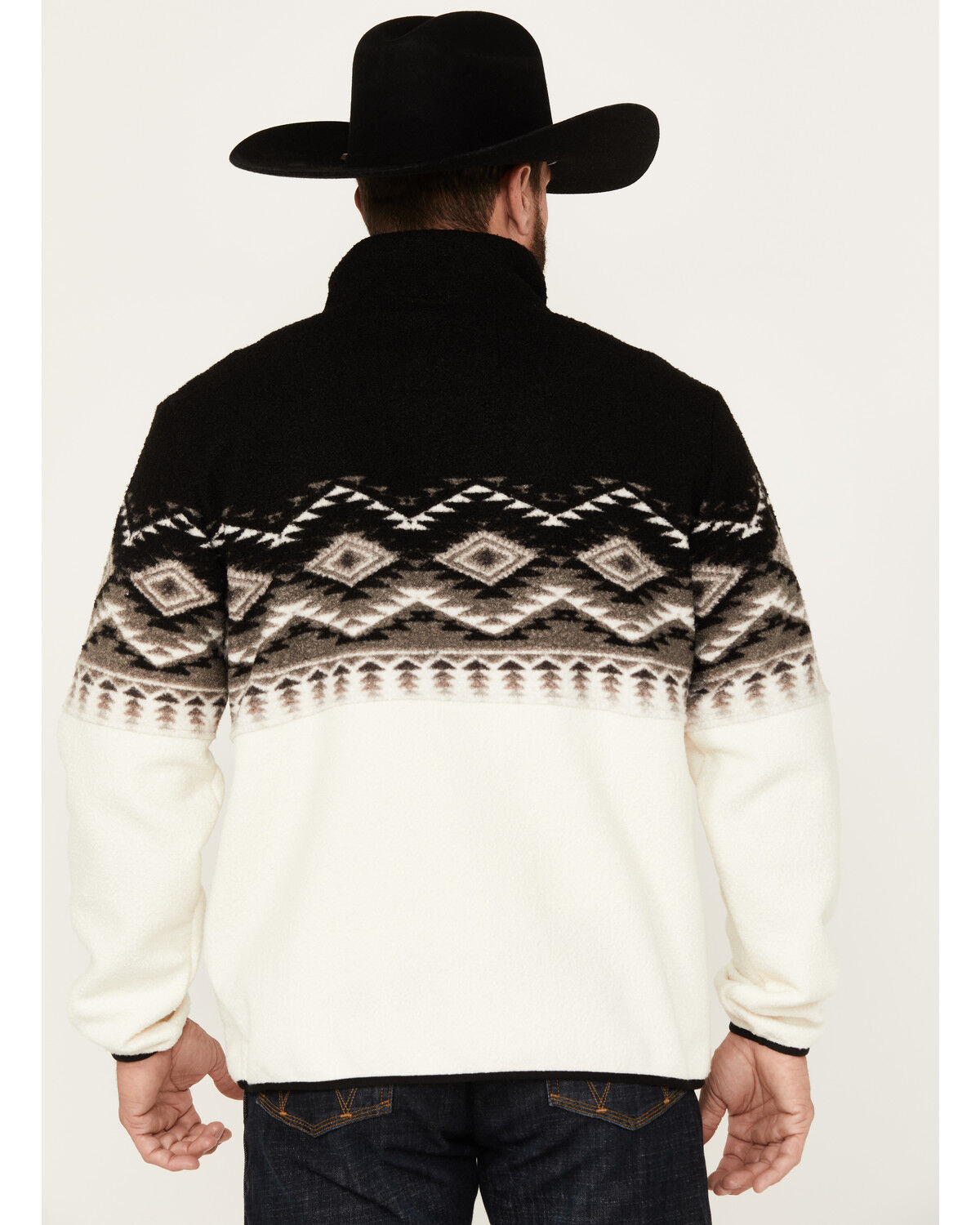 Image #4 - Powder River Outfitters by Panhandle Men's Southwestern Print Zip Pullover, Black, hi-res