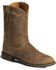Image #1 - Justin Men's Stampede Roper Western Boots - Round Toe, Bay Apache, hi-res