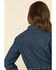 Wrangler Women's Dark Denim Washed Long Sleeve Western Shirt , Blue, hi-res