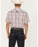 Image #4 - Cowboy Hardware Men's Austin Plaid Print Short Sleeve Snap Western Shirt, Orange, hi-res
