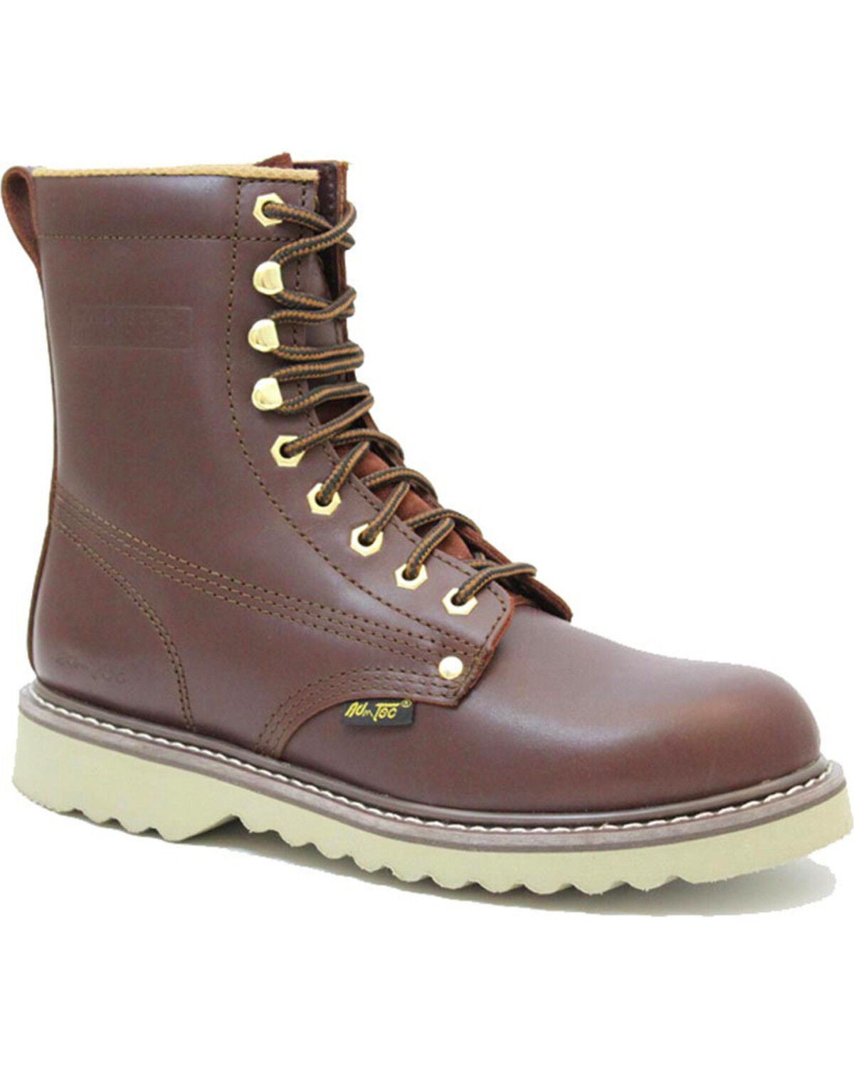 Image #1 - Ad Tec Men's 8" Lace Up Farm Boots - Soft Toe, Brown, hi-res
