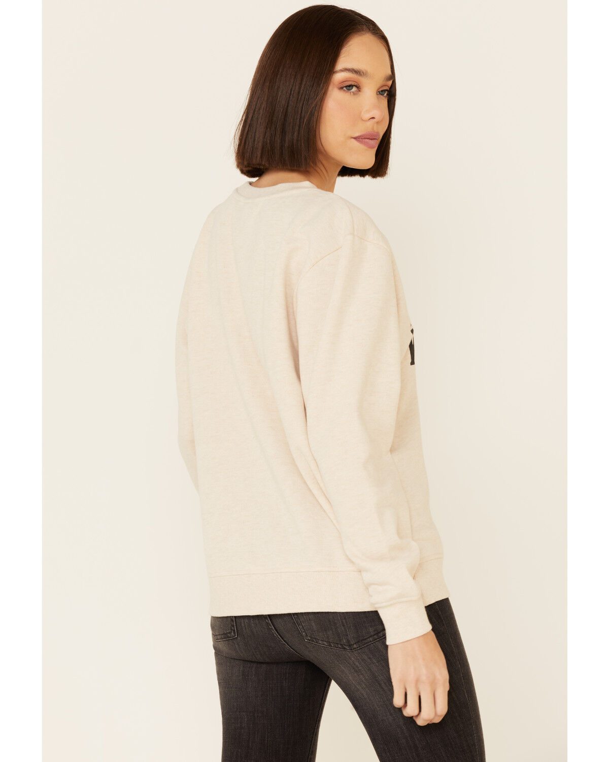 Image #4 - Ariat Women's Heather Oatmeal Western Vibes Graphic Long Sleeve Top, Oatmeal, hi-res