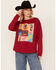 Image #1 - Ariat Women's Desert Graphic Long Sleeve Graphic Shirt, Red, hi-res
