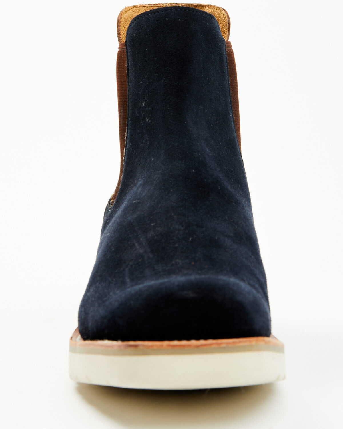 Image #4 - Horse Power Men's Marine Suede Chelsea Boots - Square Toe, Blue, hi-res