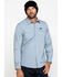 ATG By Wrangler Men's Bering Sea Solid Long Sleeve Western Shirt , Blue, hi-res