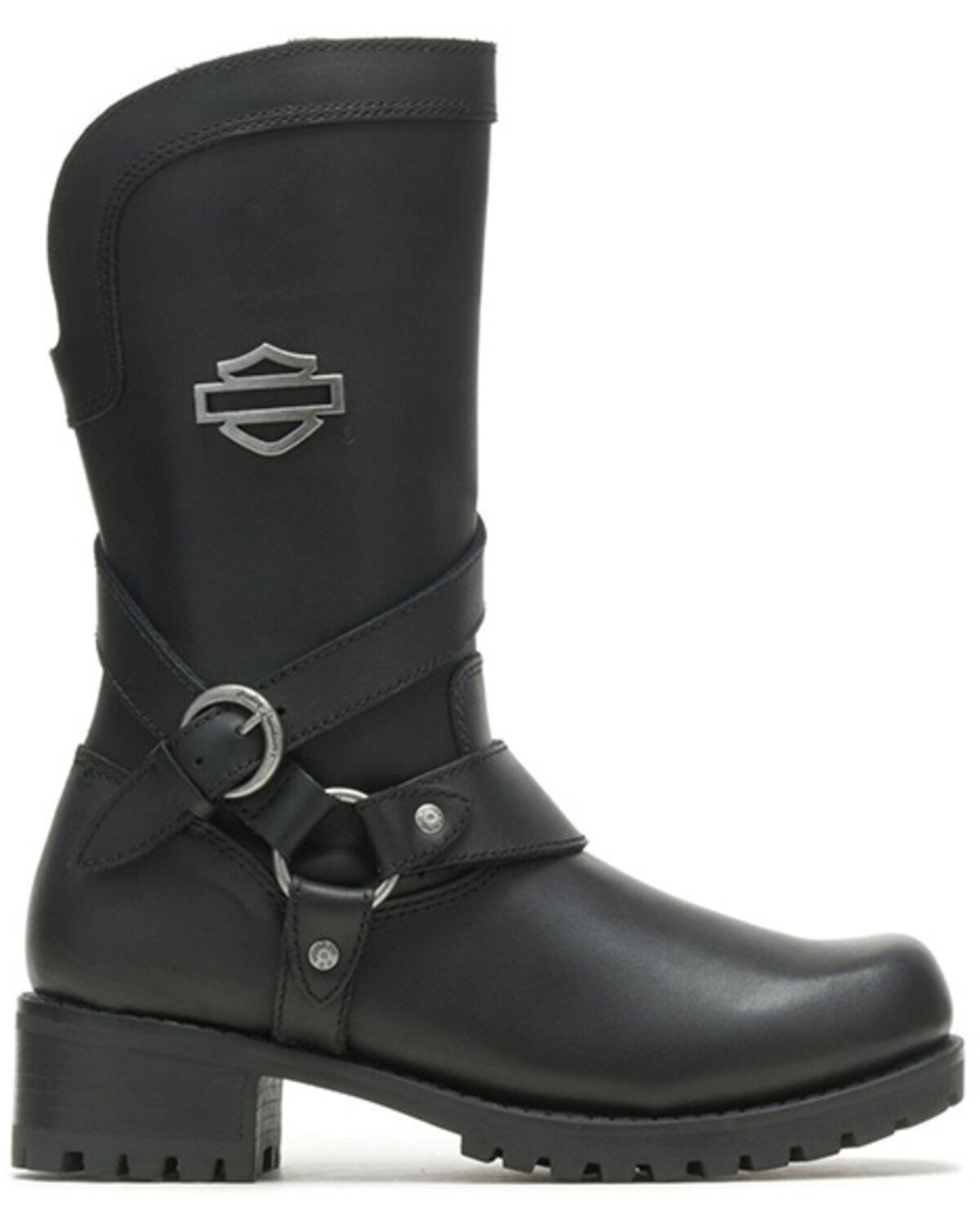 Image #2 - Harley Davidson Women's 9.5" Amber Motorcycle Boots - Round Toe, Black, hi-res