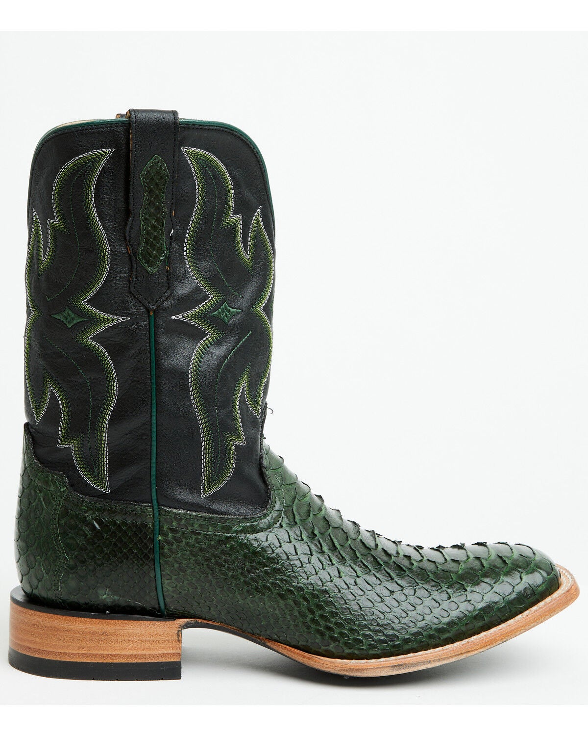 Cody James Men's Exotic Python Western Boots - Broad Square Toe, Green