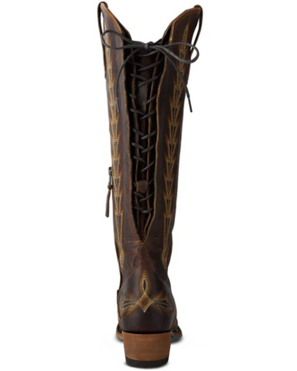 Image #5 - Lane Women's Lexington Knee High Corset Western Boots - Snip Toe, Cognac, hi-res