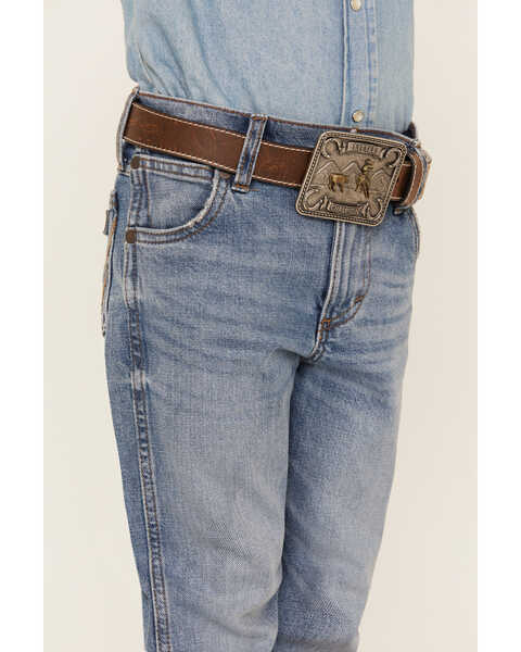 Image #2 - Wrangler Boys' Medium Wash Slim Straight Jeans, Medium Wash, hi-res