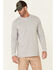 Image #1 - Hawx Men's Solid Light Gray Forge Long Sleeve Work Pocket T-Shirt , Light Grey, hi-res