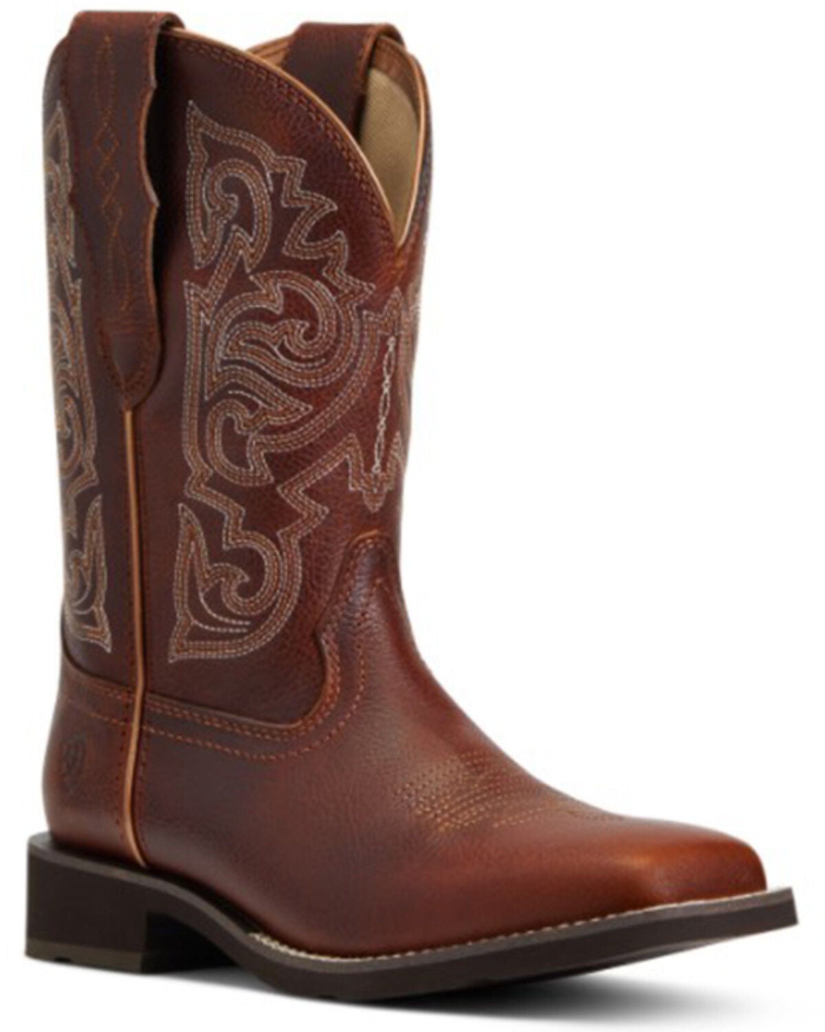 Ariat Women's Delilah Western Performance Boots - Broad Square Toe, Brown, hi-res