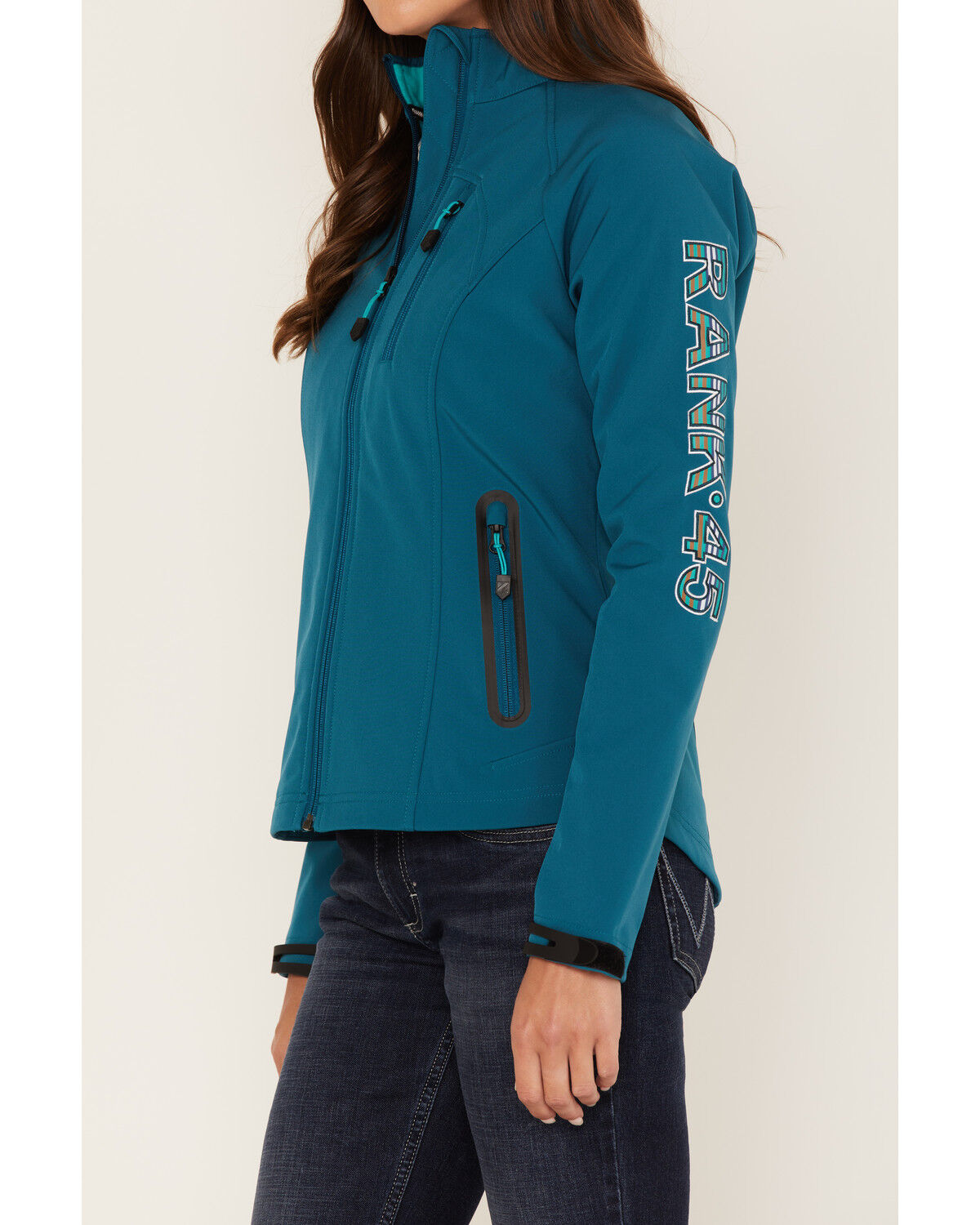 Image #3 - RANK 45® Women's Walla Striped Logo Softshell Jacket, , hi-res