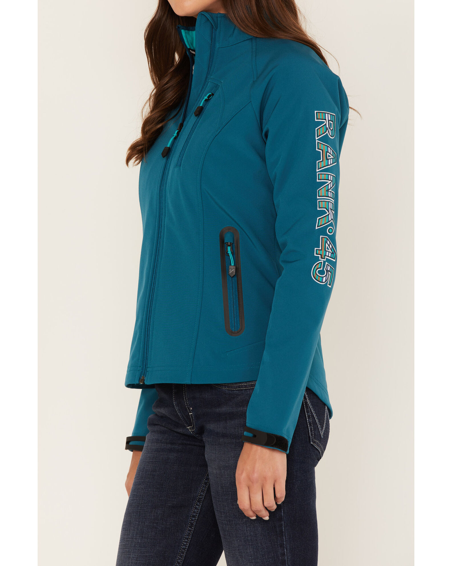 Image #3 - RANK 45® Women's Walla Striped Logo Softshell Jacket, , hi-res
