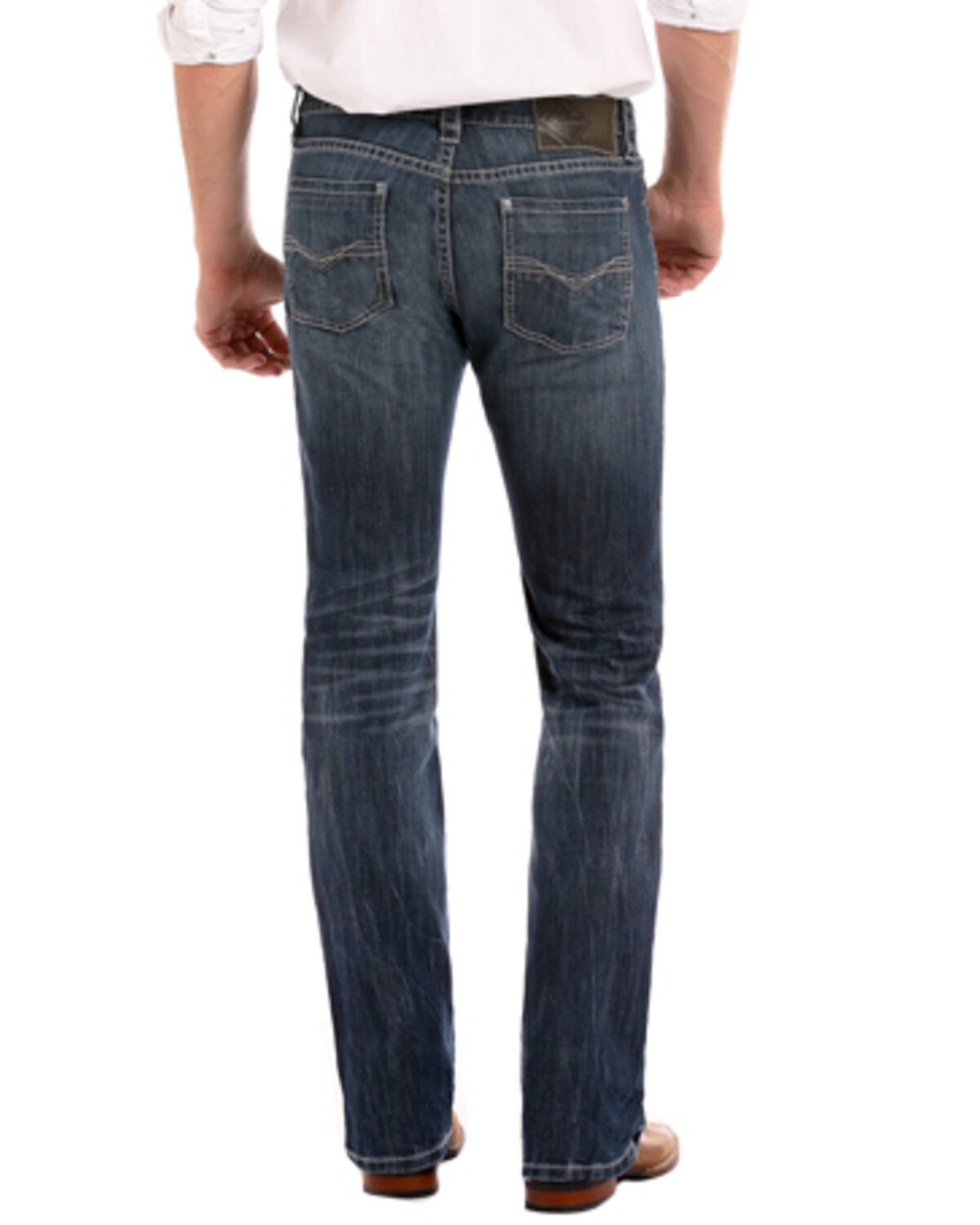 Image #1 - Rock & Roll Denim Men's Small "V" Reflex Revolver Slim Straight Jeans, Indigo, hi-res