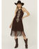 Image #1 - Shyanne Women's Embroidered Fringe Midi Dress, Dark Brown, hi-res