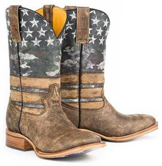 cowboy boots with flag