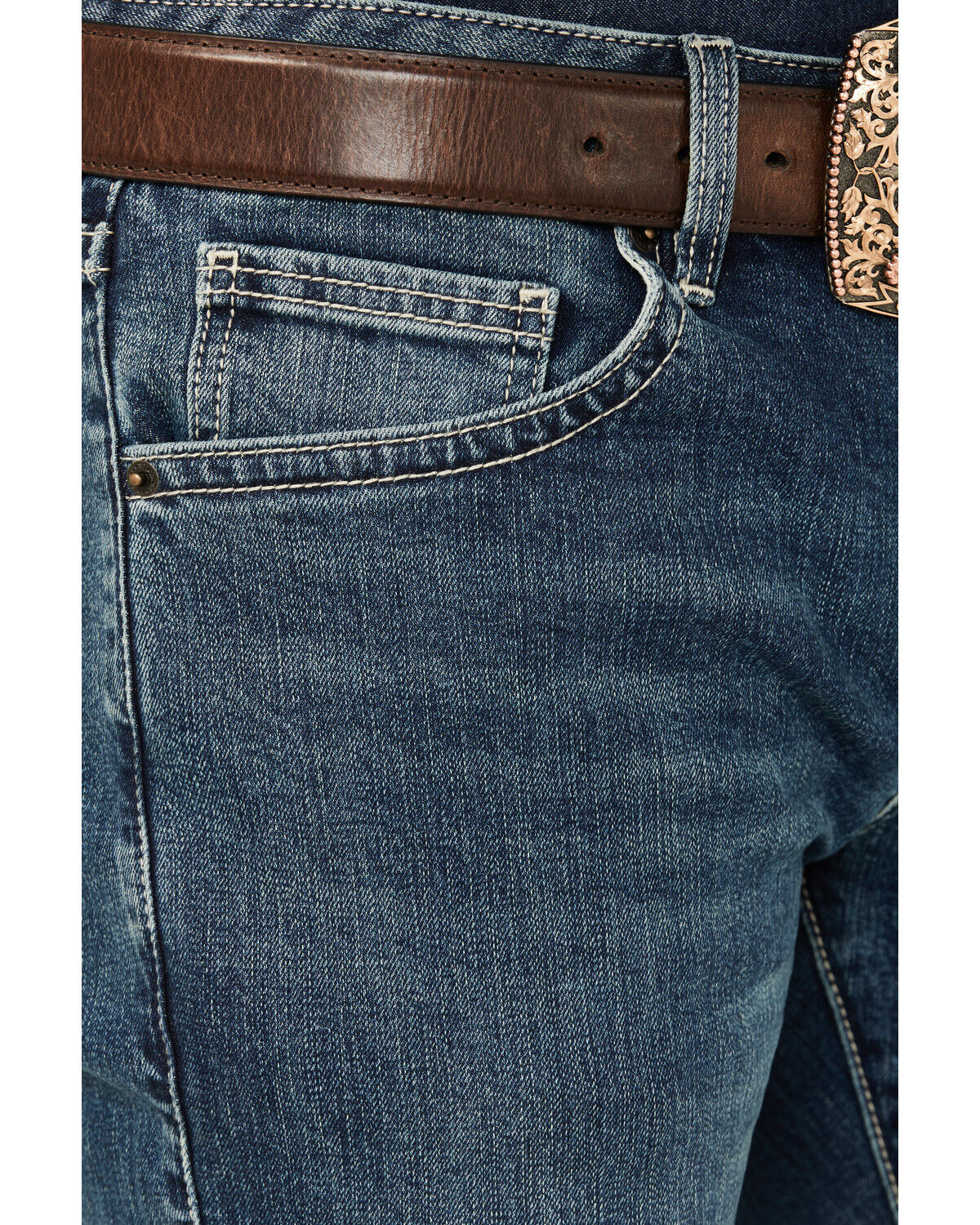 Image #2 - Rock & Roll Denim Men's Pistol Light Vintage Wash Stackable Straight Stretch Denim jeans, Light Wash, hi-res