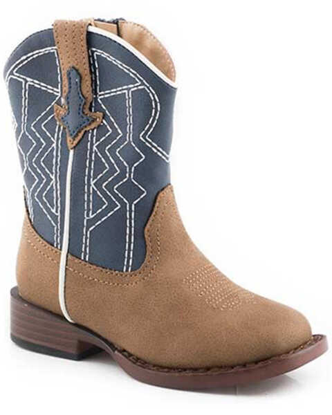 Roper Toddler Girls' Cassidy Western Boots - Square Toe, Tan, hi-res