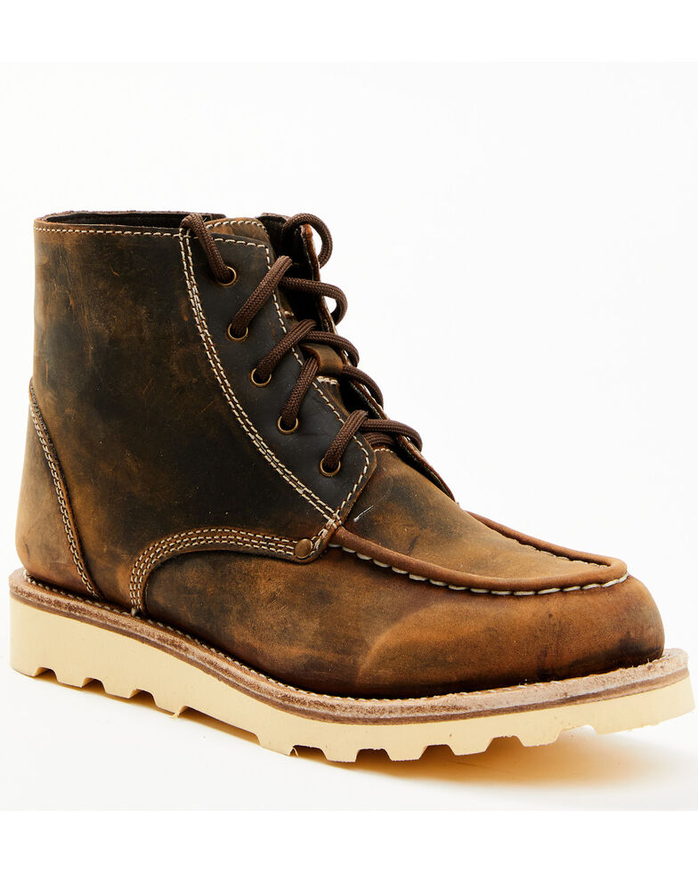 Cody James Boys' Lace-Up Work Boots - Moc Toe, Brown, hi-res