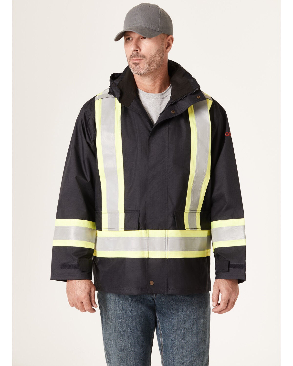Image #1 - Forge Workwear Men's FR HiVis Insulated Rain Jacket, Navy, hi-res