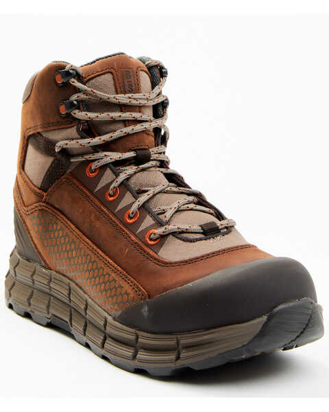 Brothers and Sons Men's 5" Lace-Up Waterproof Hiker Boots - Round Toe, Brown, hi-res