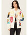 Image #1 - First Row Women's Embroidered Denim Jacket, Khaki, hi-res
