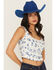 Image #1 - Shyanne Women's Floral Print Corset Top, White, hi-res