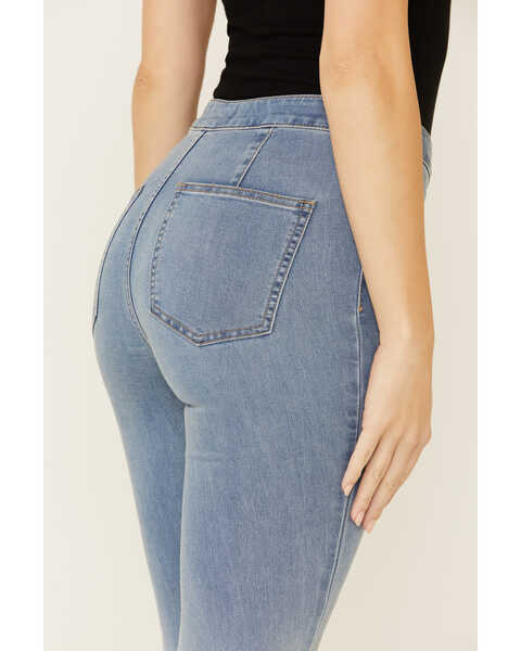 Image #4 - Free People Women's Light Wash High Rise Just Float On Flare Jeans, Blue, hi-res