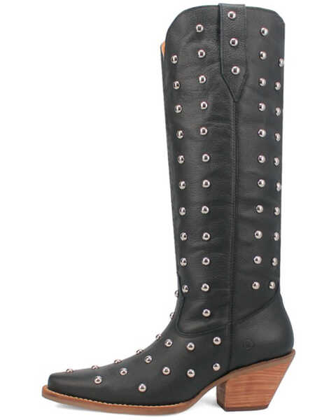 Image #3 - Dingo Women's Broadway Bunny Studded Tall Western Boots - Snip Toe , Black, hi-res