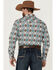Image #4 - Cody James Men's Great Plains Southwestern Print Long Sleeve Snap Western Shirt, Turquoise, hi-res